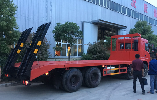 【國五】三環昊龍前四後八挖機平板車